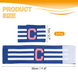 MECCANIXITY Soccer Captain Armband, Nylon Captain Arm Bands for Soccer Elastic Captain C Arm Band Sports Captain Armbands for Football Team Training Youth & Adult Blue, Pack of 3