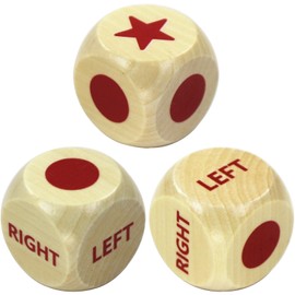 Left Right Dice Games Dice Set Toys Board Table Games for Adults Teens Kids Family Party Travel Thanksgiving Christmas Stocking Stuffers Gamer Fun Gifts (Red)