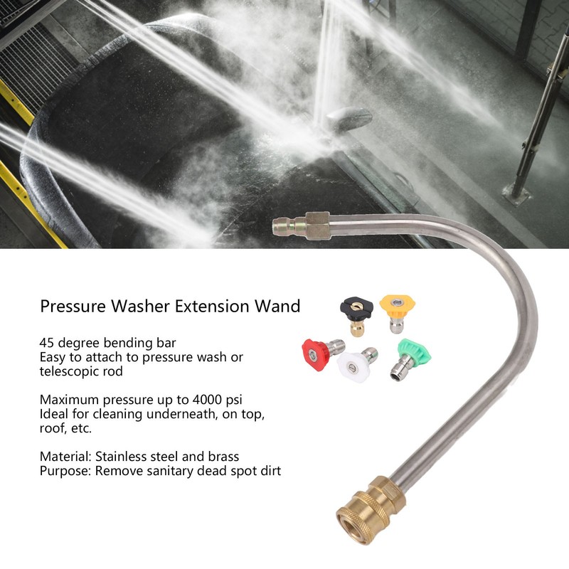 Pressure Washer Extension Wand Stainless Steel Brass 4000psi 1/4 Inch