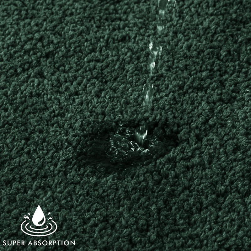 MIULEE Christmas Dark Green 3 Pieces Bathroom Rugs and Mats