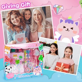 YOYTOO Animal Diary for Girls with Lock, Animal Stationery Set with Secret Diary, Stamps, Pens, Journal Notebook Birthday Gifts for Little Girls Age 5 6 7 8 9 10