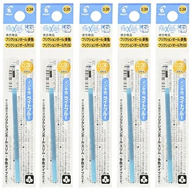 Pilot FriXion Ball Slim Refill for Other Colors 0.38mm Light Blue LFBTRF12UFLB 1 Pack x 5 Pack