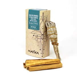 MATIKA – Palo Santo und Schamanischer Weißer Salbei Kit – 5 Palo Santo Sticks Popular aus Peru und 1 Weißer Salbei Fleck aus Kalifornien – Ideal für intensive Reinigungen