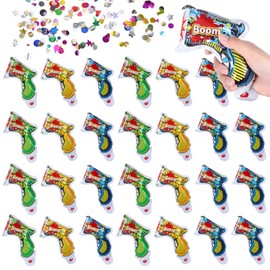 Pack of 30 Confetti Cannon Confetti Gun Crackpeas Table Fireworks Indoor Confetti Bomb Shooter Confetti Handheld Birthday Glitter Paper for Carnival, Wedding, Parties