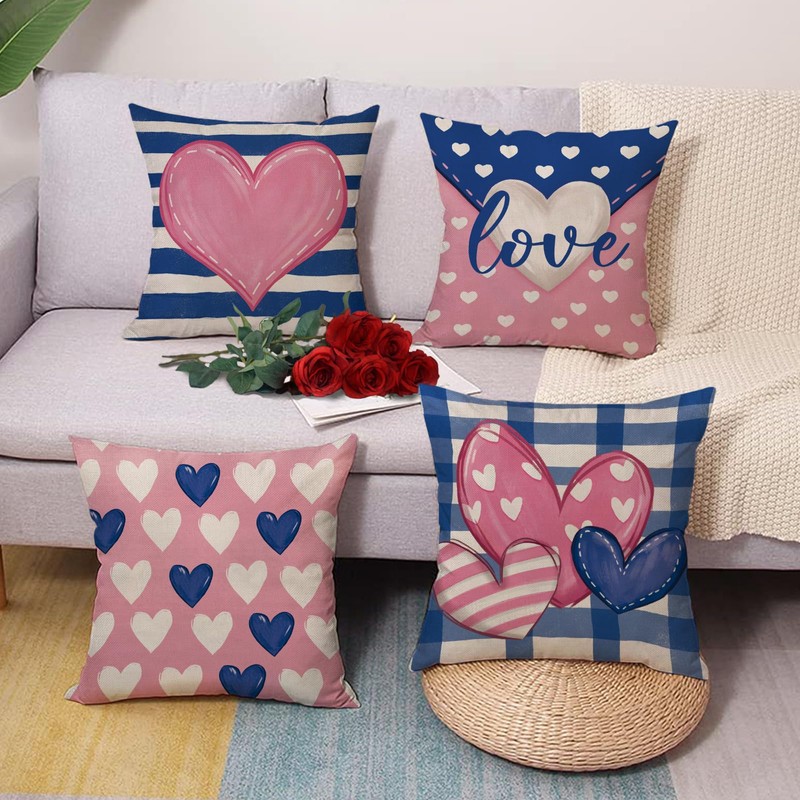 Valentines Day Love Decorative Throw Pillow Covers 16 x 16