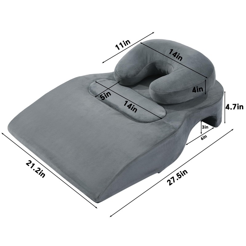 MABOZOO Face Down Prone Pillow, Massage Pillow with Headrest and