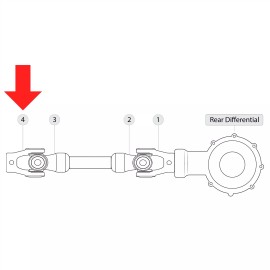 Caltric Rear Propeller Shaft Yoke Joint For Yamaha Big Bear 400 YFM400FB 4X4 2007-2009