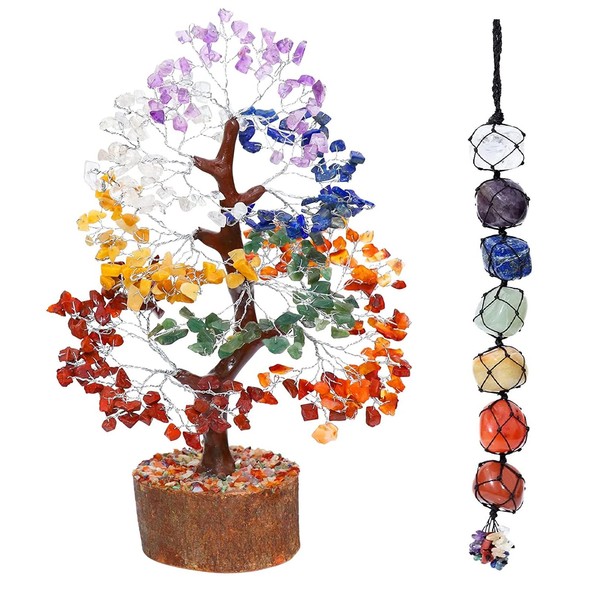 7 Chakra Tree of Life, Crystal Tree of Life - Handmade Gemstone Tree, Feng Shui Tree, Crystal Decoration, Artificial Tree, Spiritual Gift, Money Tree, Healing Crystal Tree, Seven Chakra Hanging