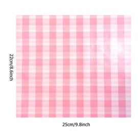 150pcs Pink and White Gingham Wax Paper Sheets Deli Wraps Tray&Basket Liner Deli Paper Wax Paper Baking Paper Colored Parchment Paper Greaseproof for Food (25 * 22cm)