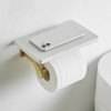 Hoimpro Brushed Gold Aluminum Toilet Paper Holder with White Natural