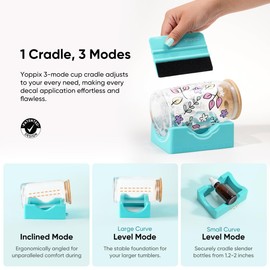 YOPPIX Silicone Cup Cradle, Cup Cradle for Tumblers with Felt Squeegee Use to Apply UV DTF Stickers/Apply Vinyl Stickers - Keep Tumblers in Place, Suitable for DIY Your Craft Gifts
