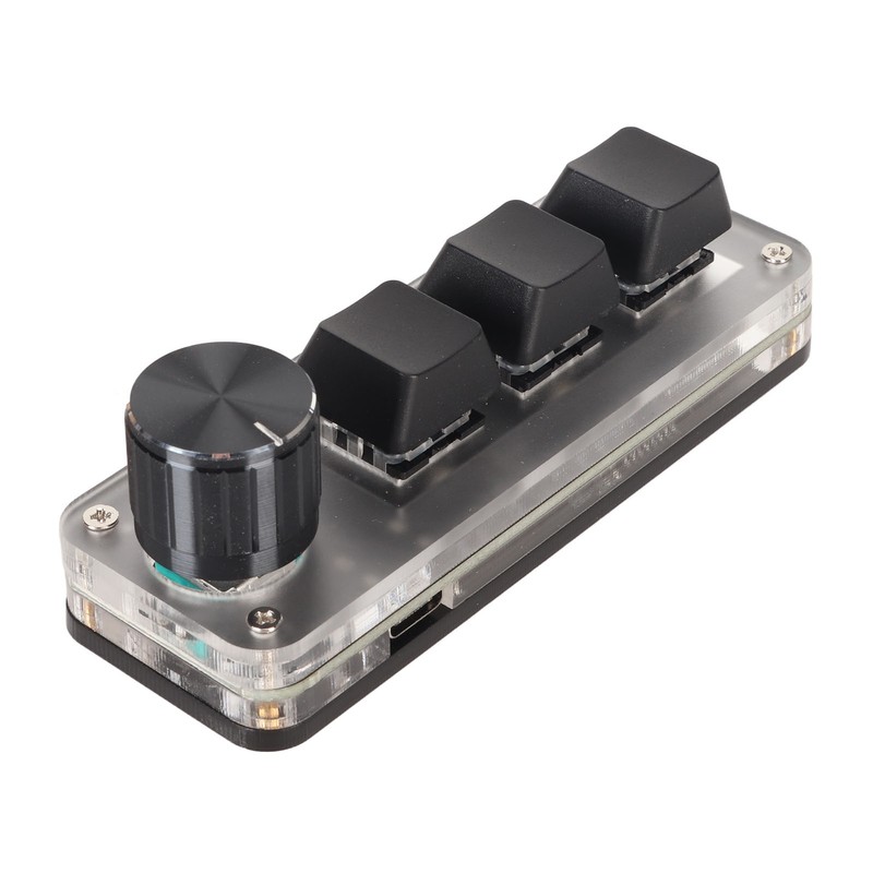 USB Mini 3 Key Keypad with Knob DIY Programmable Type