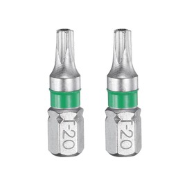 sourcing map 2pcs Star Screwdriver Bit TS20 1/4" Hex Shank 25mm/1" Length Magnetic 5 Point Head Hex Bits S2 Steel Electric Screw Driver Bit