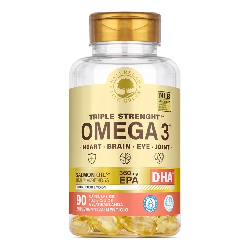 Omega 3 Salmon 90 Cápsulas Epa-dha Premium Naturelab® Sabor Sin
