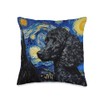 Poodle Dog Van Gogh Style Starry Night Throw Pillow