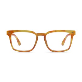 Peepers by PeeperSpecs Men's Jude Square Reading Glasses, Amber Tortoise, 1.50 + 1.5