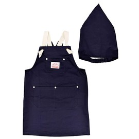 Ocean&Ground 1918003 Apron Set, Kids, Juniors, 39.4 - 63.0 inches (100 - 160 cm), 6 Colors, Triangular scarf included, nvy,