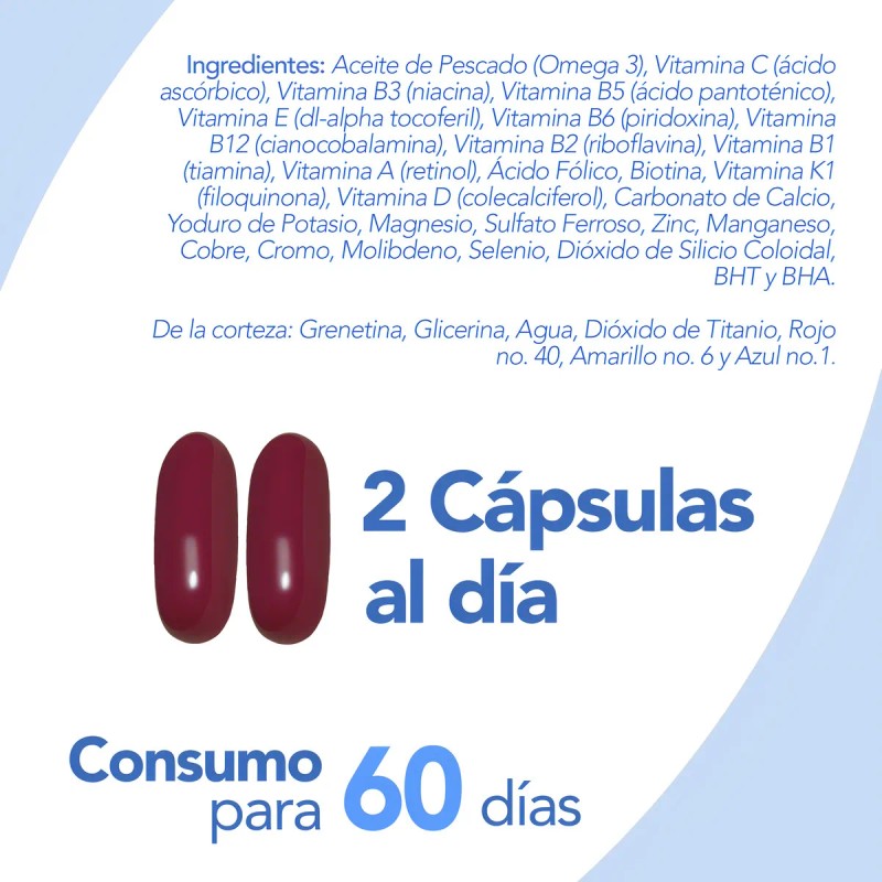 Men Multivitamnico Omega 3 120 Softgels de 1,300 mg Natgel