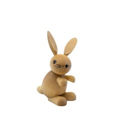 Kuhnert Woodturning Easter Decoration / Easter Bunny Hoppel - Standing Horst - Looking to the Right - Made of Light Solid Wood - Made in Germany