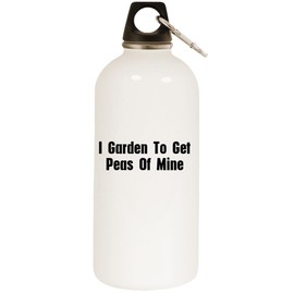 Los Drinkware Hermanos I Garden to Get Peas of Mine - White Water Bottle with Carabiner 20oz
