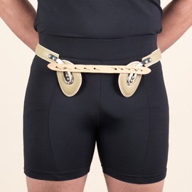 Hernia Truss, Double Spring, Inguinal Pad Compression, 34 inch Hip