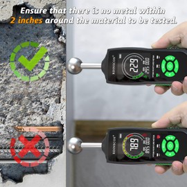 RDINSCOS MT68 Pinless Moisture Meter for Walls and Floors, Non-Invasive Ball Sensor, LED Indicator & LCD Display, Adjustable Alarm, Basement Moisture Detector for Home, RV, Wood