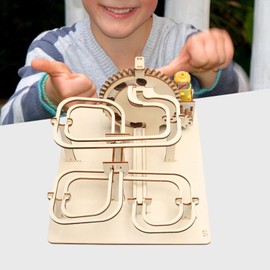 F Fityle Electrical 3D Wooden Puzzle DIY Marble Run Model Building Kits Craft Toy Hobbies Toy DIY Roller Coaster Puzzle for Room Decor