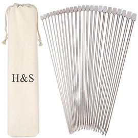 H&S 11 Pairs of Stainless Steel Single Pointed Knitting Needles Kit Set in Case 2.0mm 2.5mm 3.0mm 3.5mm 4.0mm 4.5mm 5.0mm 5.5mm 6.0mm 7.0mm 8.0mm
