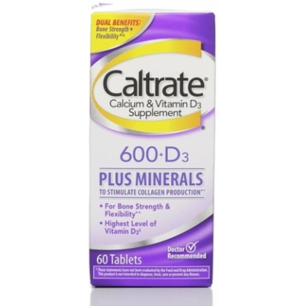 Caltrate 600+D Plus Minerals Tablets 60 ea (Pack of 2)
