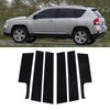 6Pcs B Pillar Posts Trim Glossy Black Firm Paste Exterior