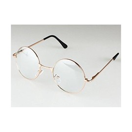 伊達眼鏡 丸型 コスチューム用小物 ゴールド 男女共用 45x125x180mm