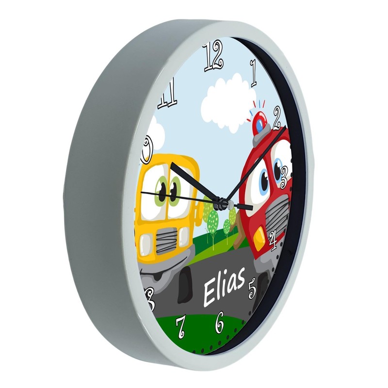CreaDesign WU-30-1094 Car Wall Clock for Children's Room, Silent Clockwork