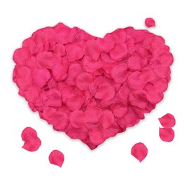 SHINTAYL 1200PCS Rose Petals for Bedroom - Fake Roses Dark Pink Petal Faux Flowers, Artificial Roses Petals for Marry me, Valentines, Proposal, Anniversary, Wedding Love Decorations