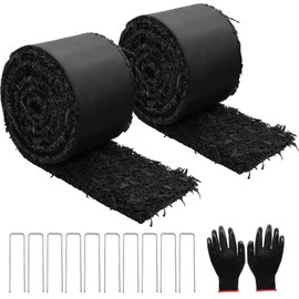 2 Pack 10 Ft Long Rubber Mulch for Landscaping Garden Mulch Black Roll Rubber Mulch Mat Natural-Looking Edging Border Cuttable Reduced Weed Growth Organic Soil Fertilizer Bed Liner for Garden 2025
