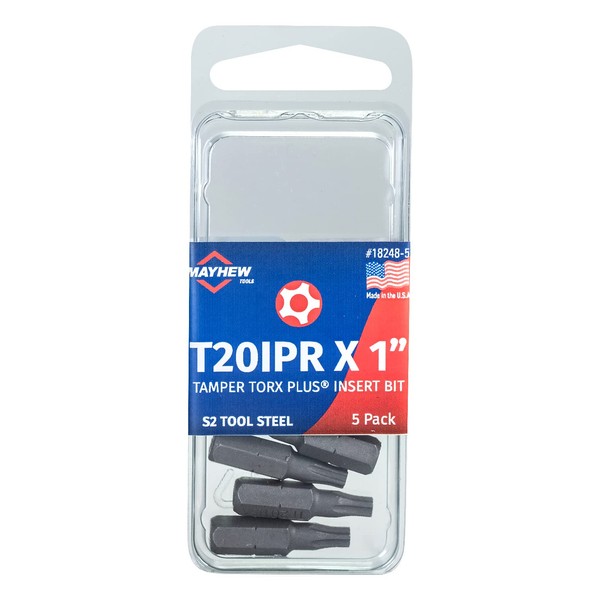 Mayhew Tools 18248-5 USA Tamper Torx Plus Insert Bit, T20IPR