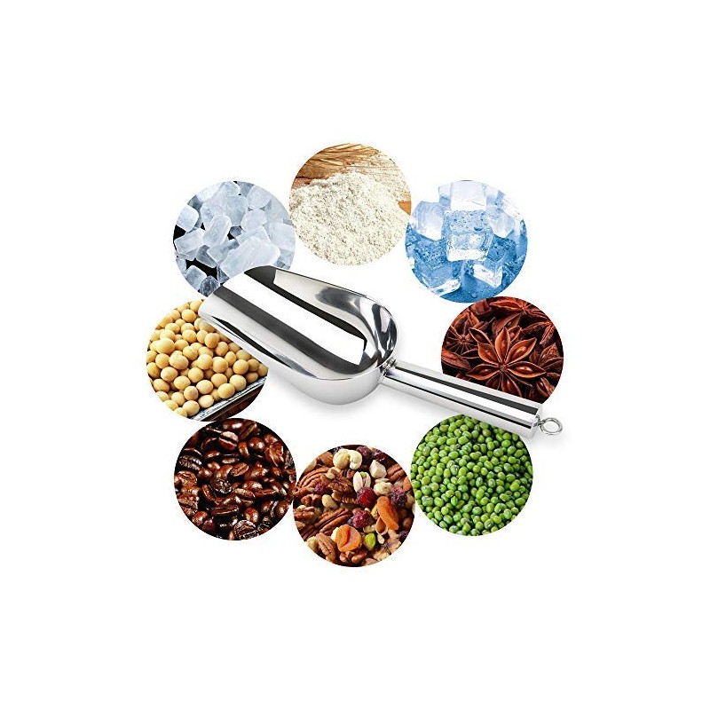 Stainless Steel Ice Scooper, Small Metal Food Candy Scoop for