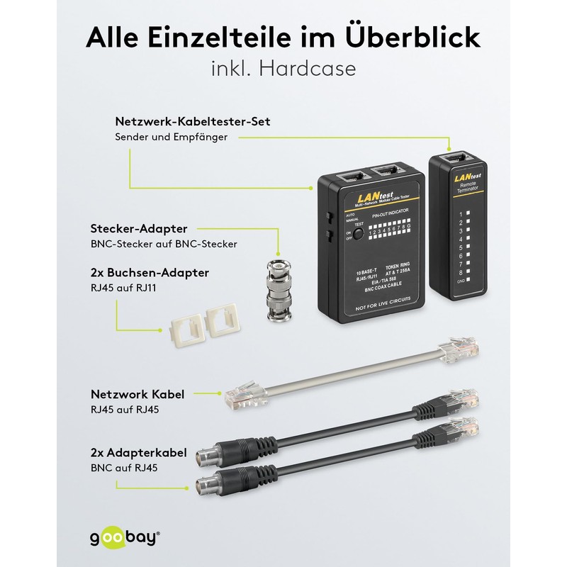 Wentronic 93010-GB CATNetwork Tester for RJ11/12/45 I
