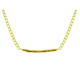 Natural Gold Pyrite Beads Dainty Bar Necklace, Gemstone Jewelry 18" Chain, Energy Healing Crystal, Wedding Birthday Gift For Her (Pyrite)