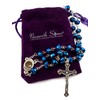 Nazareth Store Deep Blue Crystal Beads Rosary Catholic Necklace Holy