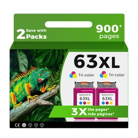 Relcolor 63XL Color Ink Cartridges Replacement for HP 63 XL Tricolor 2-Pack for HP63 HP63XL for 4650 3830 5255 4520 5258 3630 4652 4655 5200 4512 3632 5252 2132 1112 3631 2130 4510 3634 3833 4511 5222