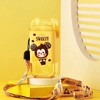 Kids Water Bottle Good Sealing Unique Quadrate Shape Cartoon Patterns