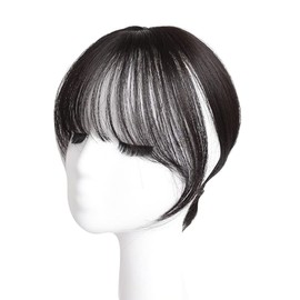 Women's partial wig partial wig bangs wig hairpiece top cover everyday commuting super realistic freedom natural thin hair gray hair (natural black)