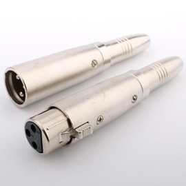 VISSQH 2 x XLR 3-Pin Male to Jack 6.35 mm Adapter, Microphone Audio Jack XLR 3-pin Panel Mount Connectors Microphone Cable Connector XLR Jack Connectors Converter, for Audio Microphone etc