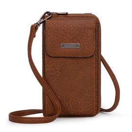 Montana West Crossbody Cellphone Purse Cell Phone Crossbody Small Phone Wallets for Women Cute Cross Body Bag with Side Zipper Pocket MWC-265BR