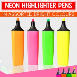HiFEN® Pack of 12 Classic Highlighters Pen Neon Assorted Colors Ideal Stationery Supplies for School, Home & Work
