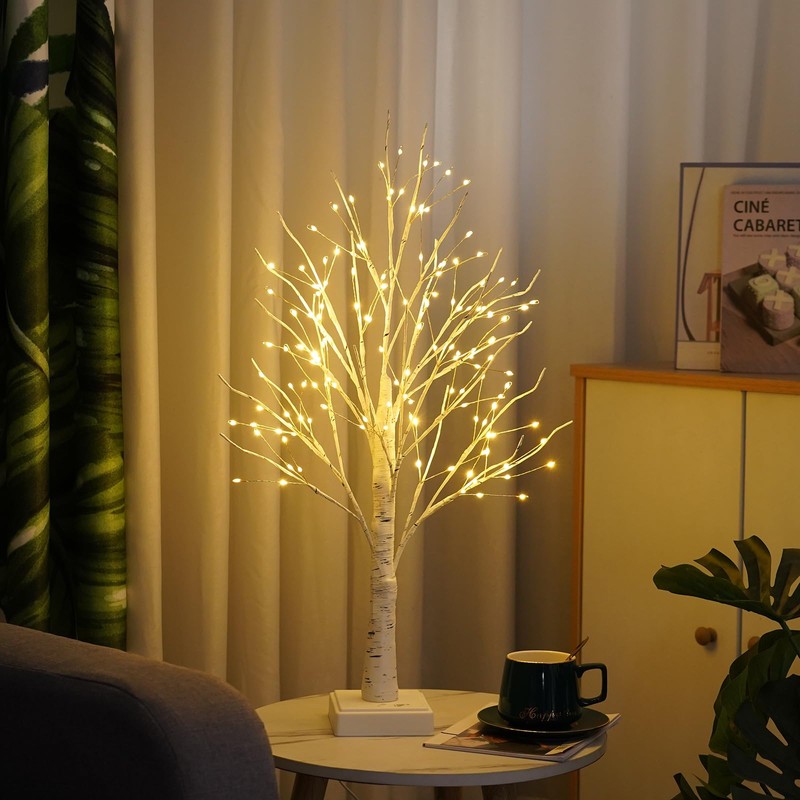 PXBNIUYA 144 LED Artificial Lamp with Timer, DIY Birch Tree