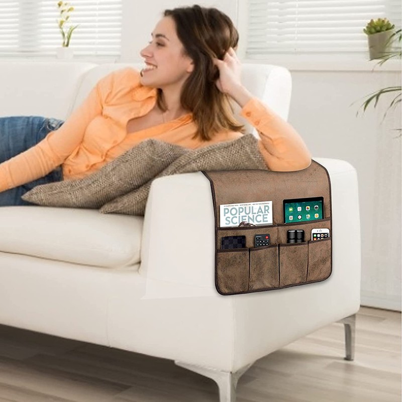 HAOMAIJIA Anti Slip Sofa Armrest Organizer Arm Chair Bedside Caddy
