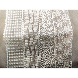 2 Meters Embroidery Lace Trim Ribbon for DIY Craft Sewing and Bridal Wedding Scalloped Decorations (5.5cm)