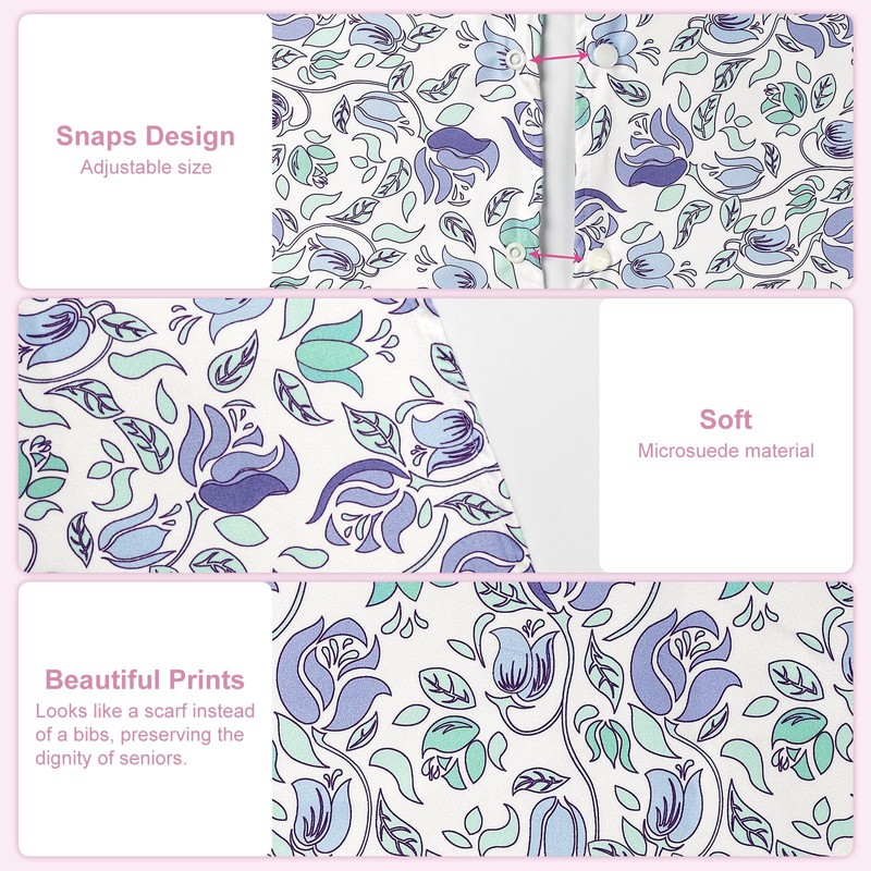 2 Pack Adult Bibs Scarf for Women,Reusable Adult Bibs for