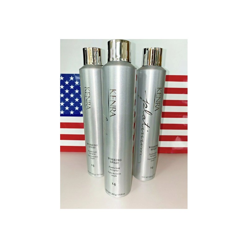3 PACK---- Kenra Platinum Working Spray Hair Spray #14 10oz